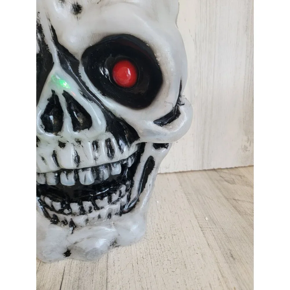 Vintage‎ hanging red eye skeleton skull Halloween home prop